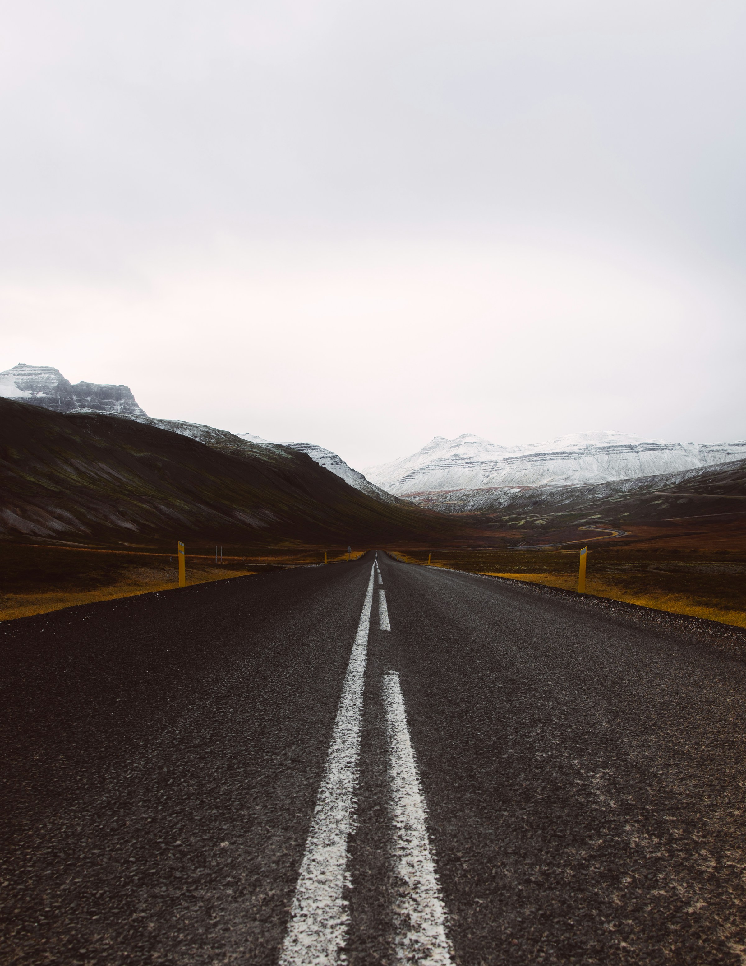 An Icelandic road through the mountains, photographed by Matthew Brodeur